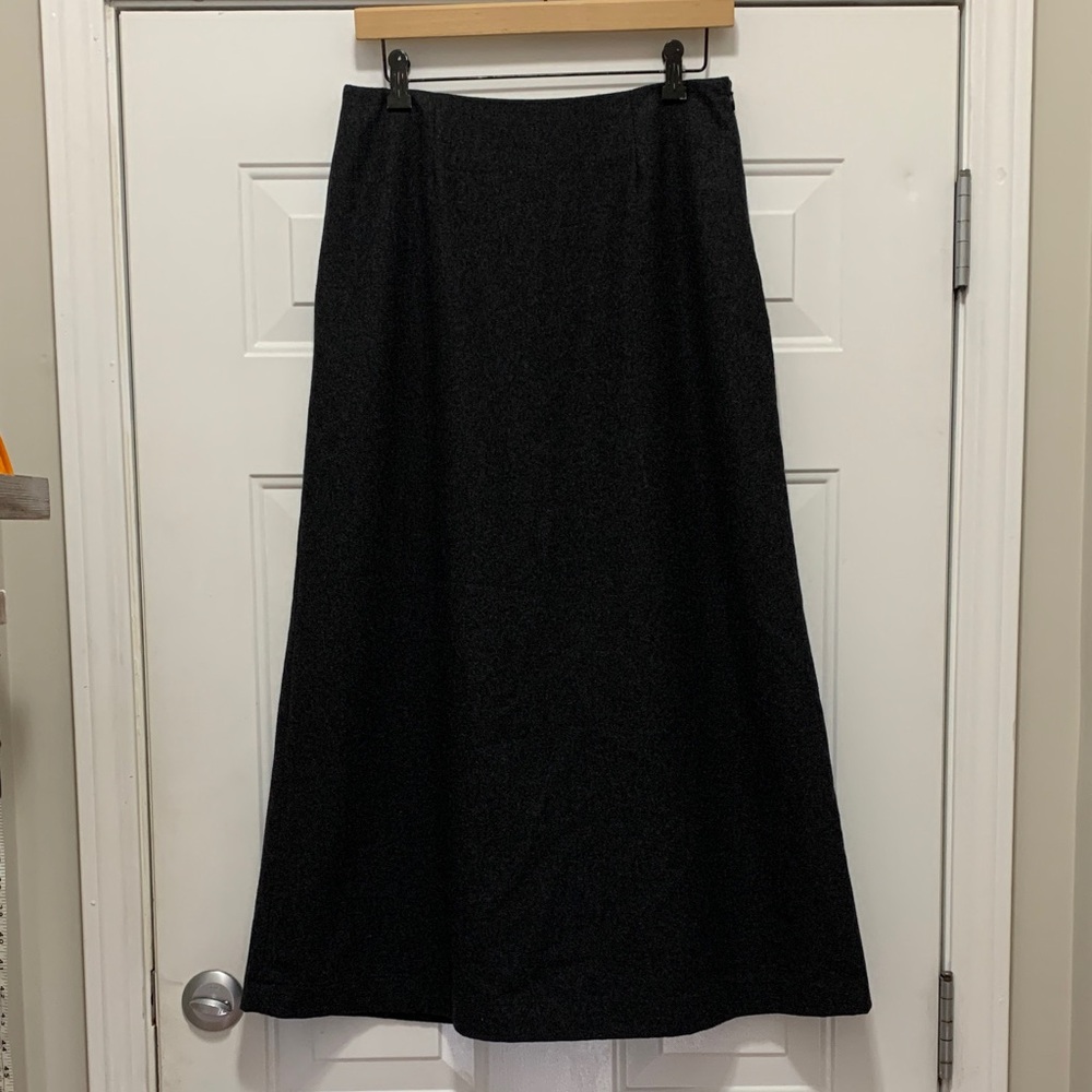 3/$15 Chadwicks Wool Blend Classic Gray A-Line Maxi Skirt Size 8